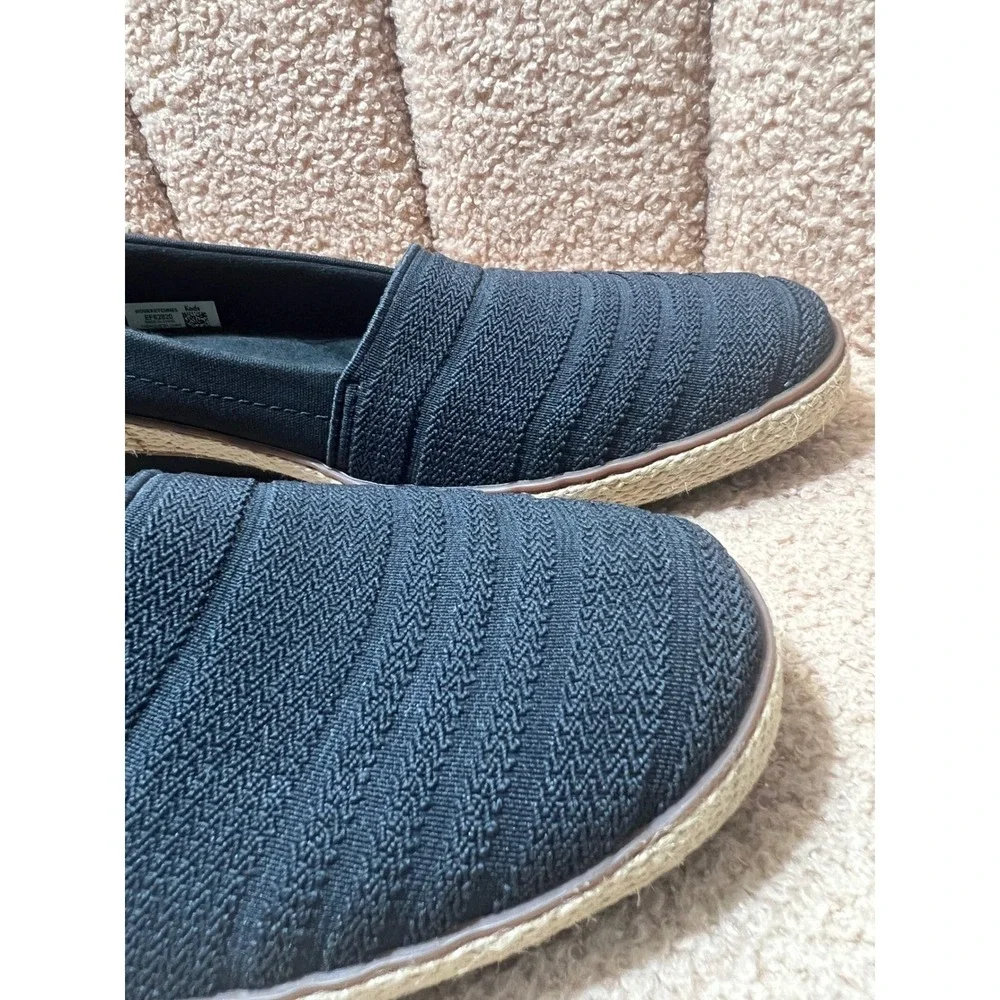 Grasshoppers Womens Black Knit Espadrille Slip On Loafers Memory Foam Flats 8.5